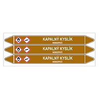 Značení potrubí, kapalný kyslík,3 ks, 355 × 37 mm